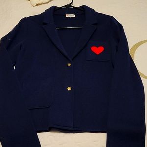 Girls Adorable Heart pocket sweater
